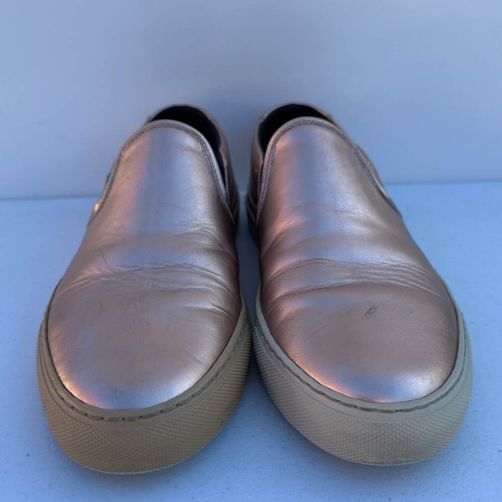 Woman by Common Projects Slip-On Sneaker Leather Metallic Gold Size 40.
